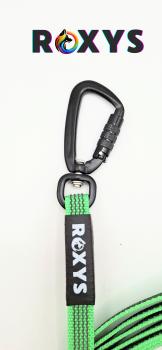 Leine aus gummiertem Gurtband 15mm mit Alu-Sicherheitskarabiner