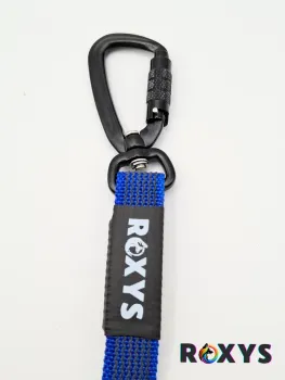 Preview: Leine aus gummiertem Gurtband mit Alu-Sicherheitskarabiner