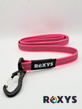 Preview: Leine aus gummiertem Gurtband mit Alukarabiner