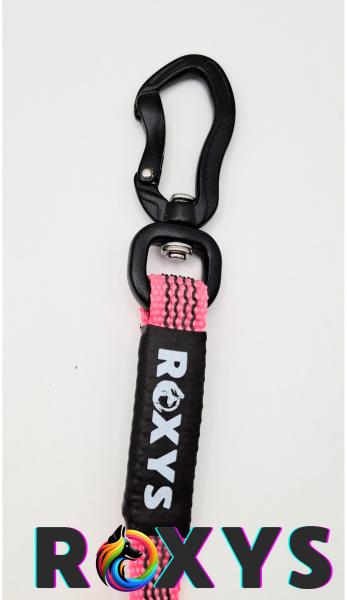 Leine aus gummiertem Gurtband 15mm mit Alukarabiner