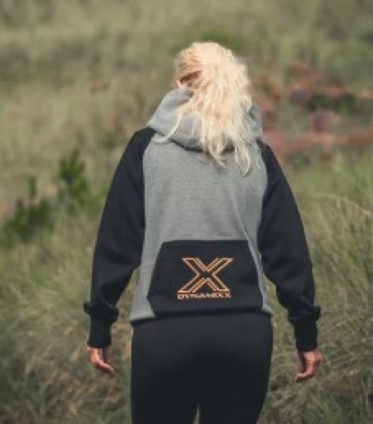 dynamixx design woody stripes - Damen Hoodie grau
