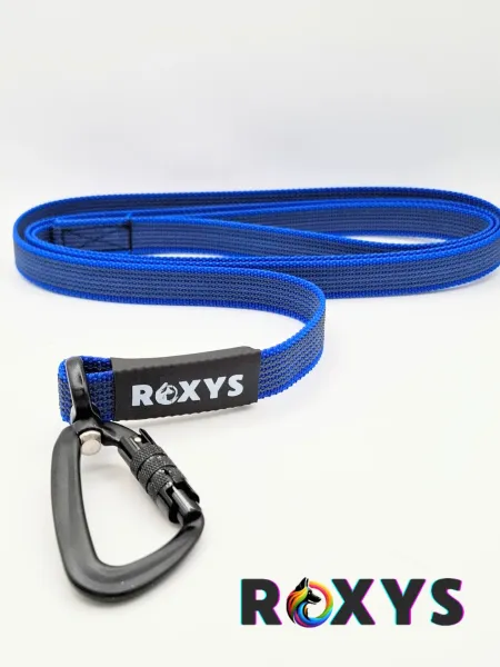 Leine aus gummiertem Gurtband mit Alu-Sicherheitskarabiner